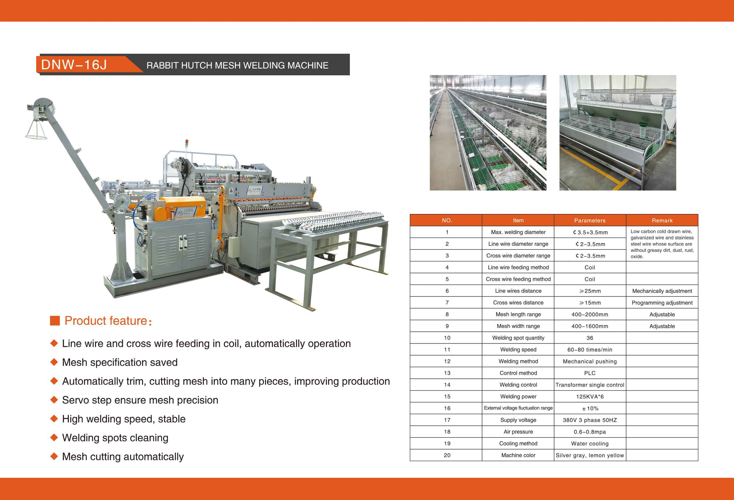 英文DNW-16J 兔笼网焊接生产线